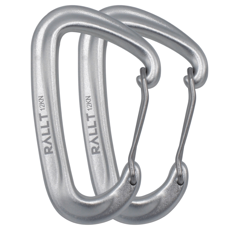 Aluminum Wire Gate Carabiners (2 in Pack) gray variant 