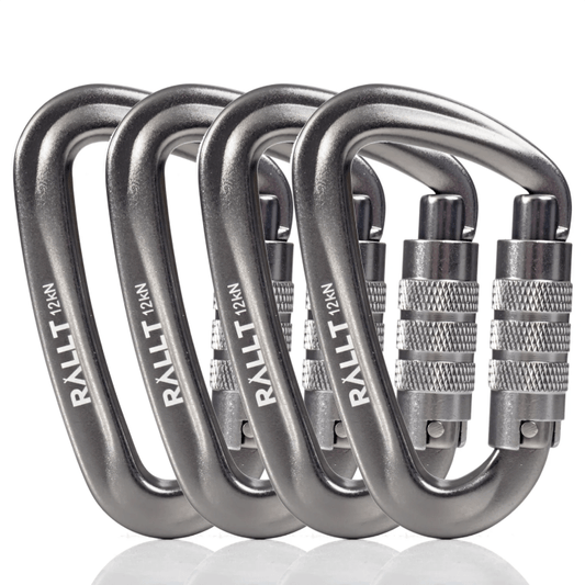 Auto-Locking Aluminum Carabiner (4 in Pack)