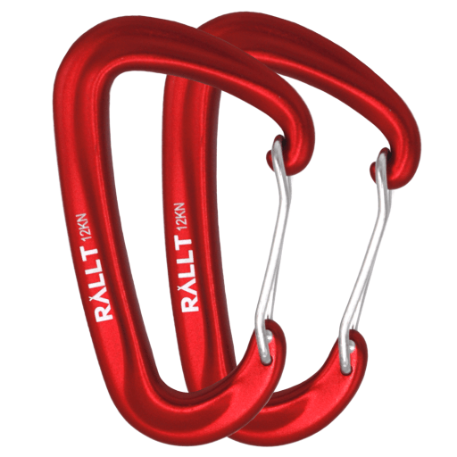 Aluminum Wire Gate Carabiners (2 in Pack) red variant 
